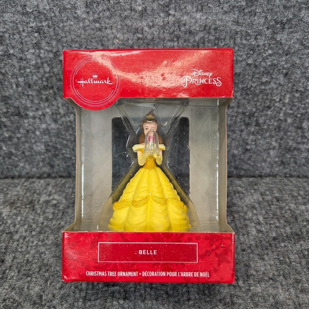 Hallmark Disney Princess Belle w/ Enchanted Rose Christmas Tree Ornament